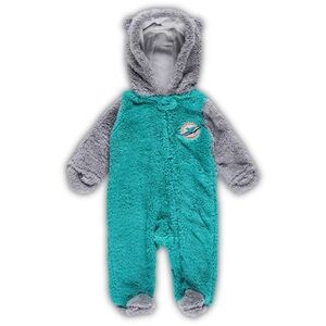 NWOT Miami Dolphins Aqua/Gray Onesie Full Zip Sleeper